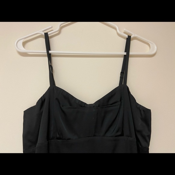 Express Black Silky Shiny Slip Sundress Dress 10 - Picture 6 of 12